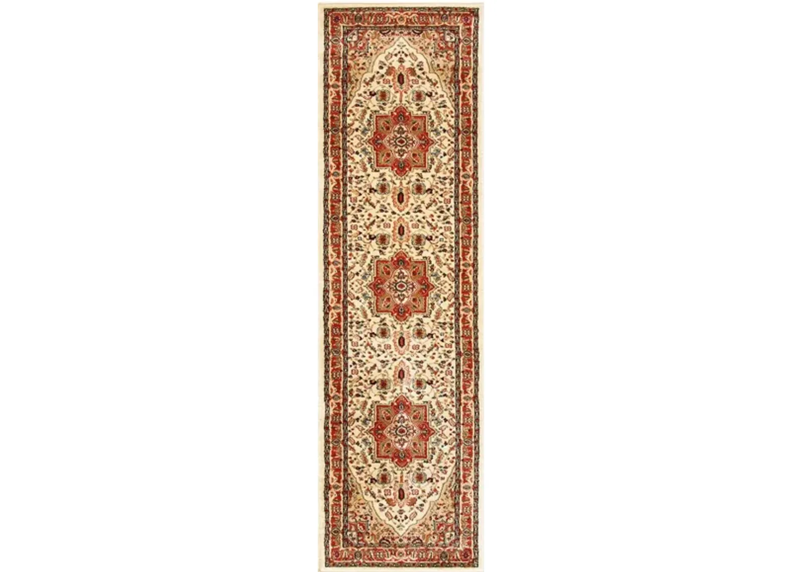 Mercia Runner Rug in Ivory / Rust by Safavieh