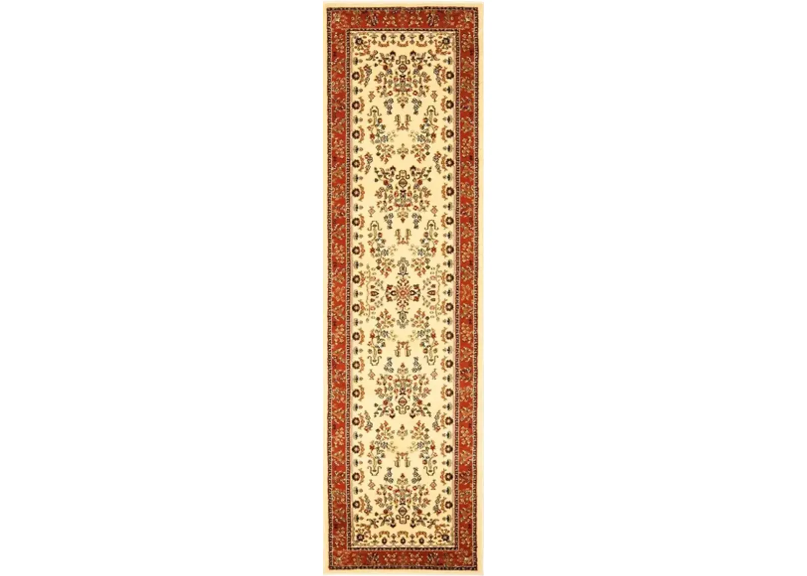 Anglia Runner Rug in Ivory / Rust by Safavieh