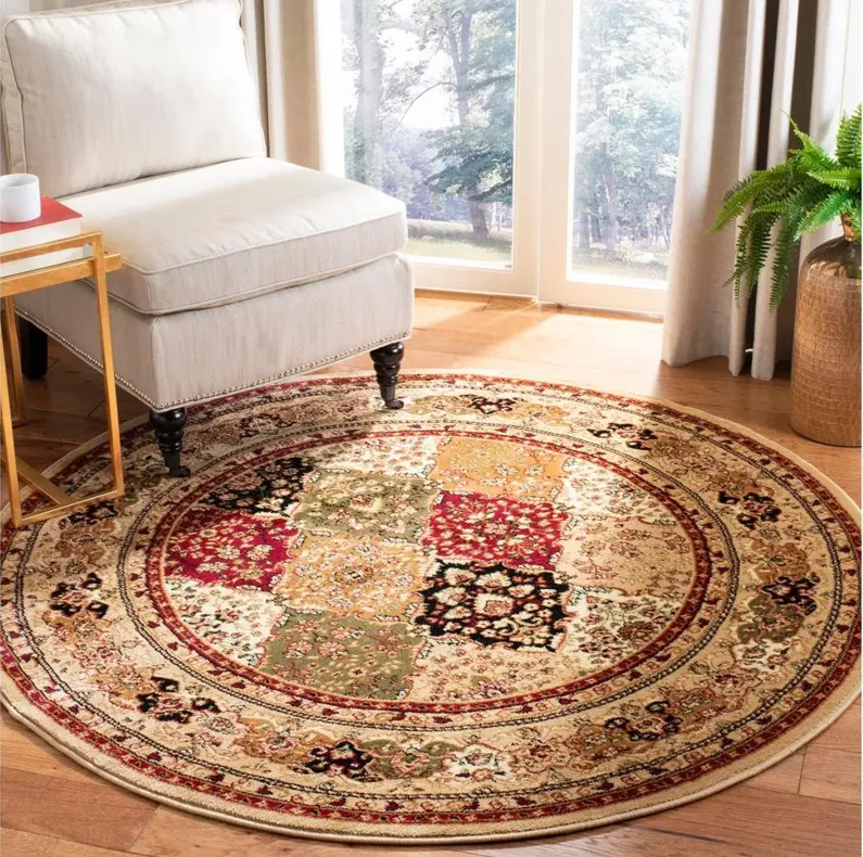 Portsmouth Area Rug Round in Multi / Beige by Safavieh