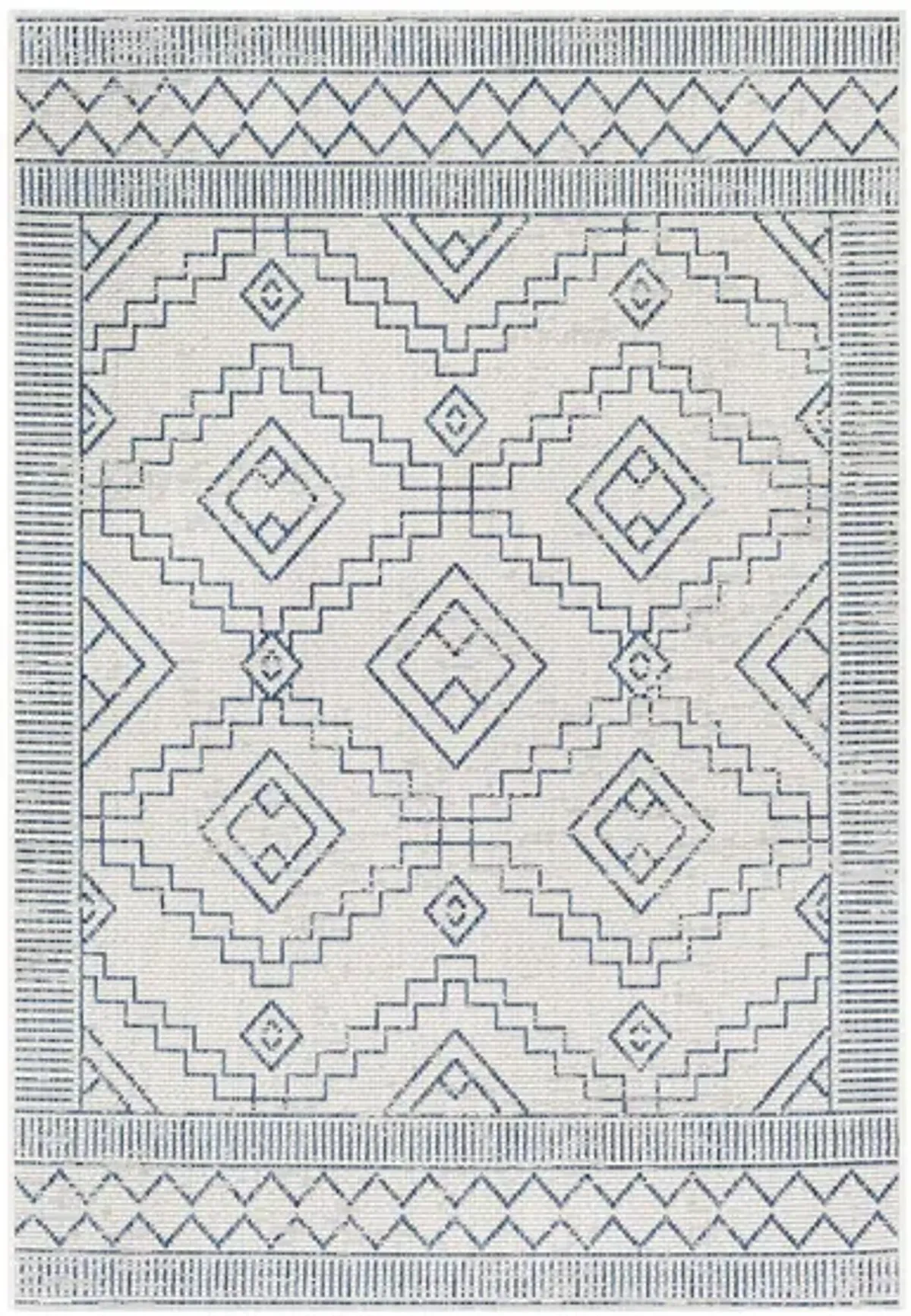 Eagean Indoor/Outdoor Area Rug in Denim/Navy/White by Surya