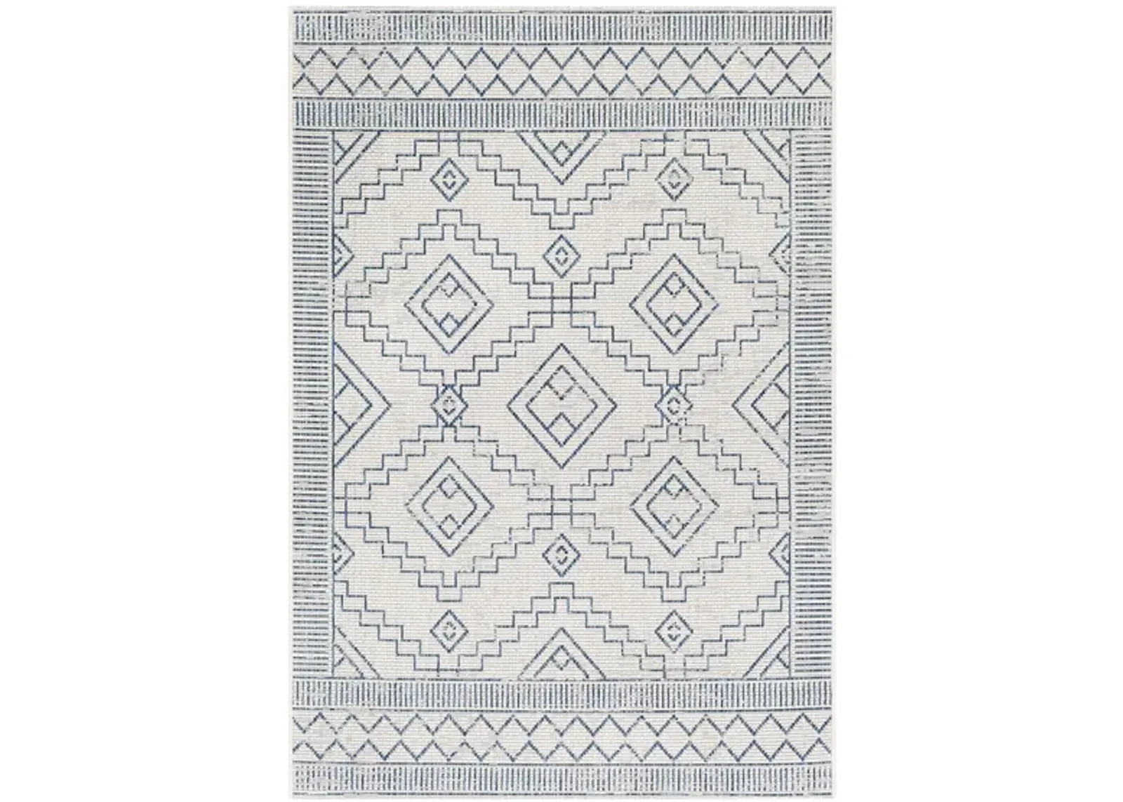 Eagean Indoor/Outdoor Area Rug in Denim/Navy/White by Surya