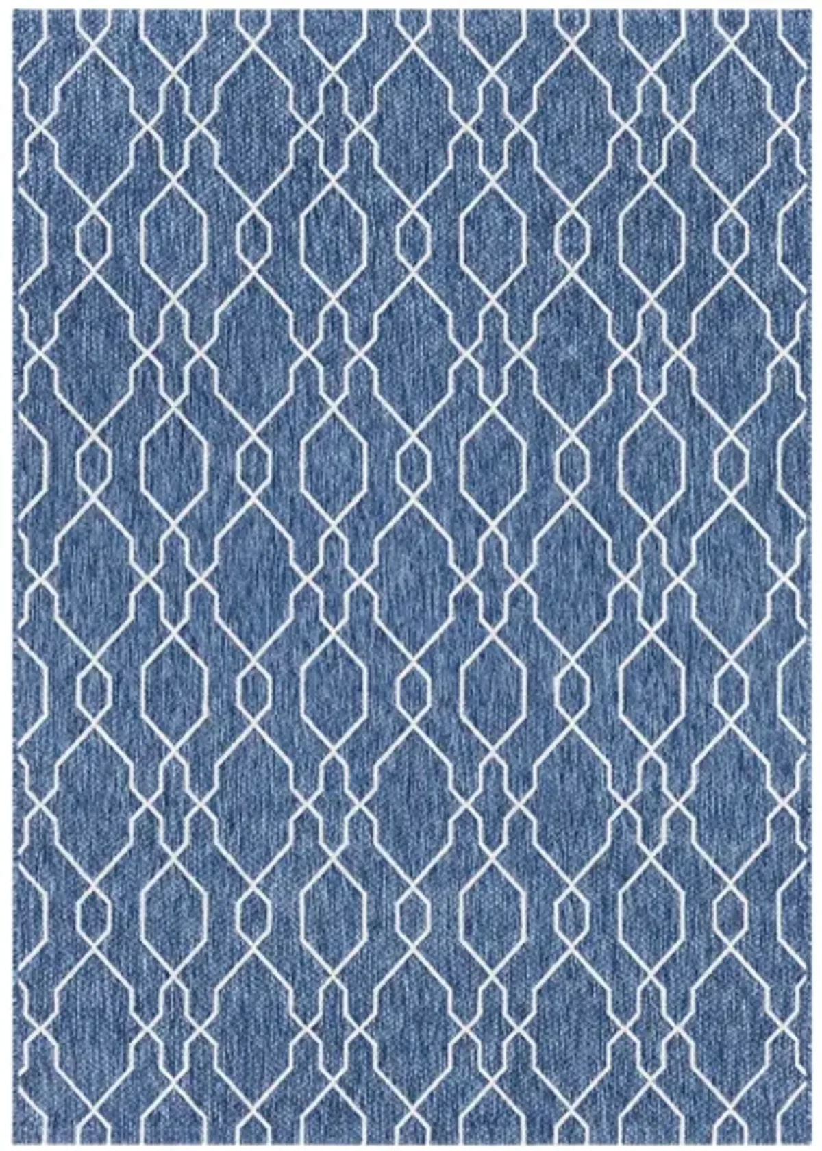 Eagean Link Indoor/Outdoor Area Rug in Dark Blue, Denim, Cream by Surya