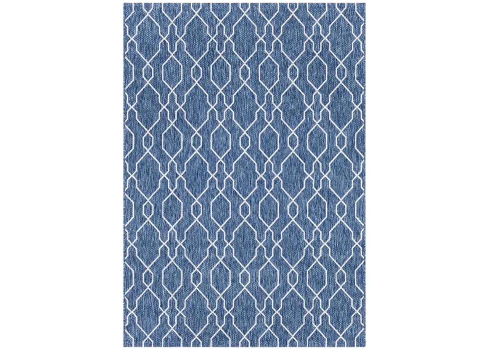 Eagean Link Indoor/Outdoor Area Rug in Dark Blue, Denim, Cream by Surya