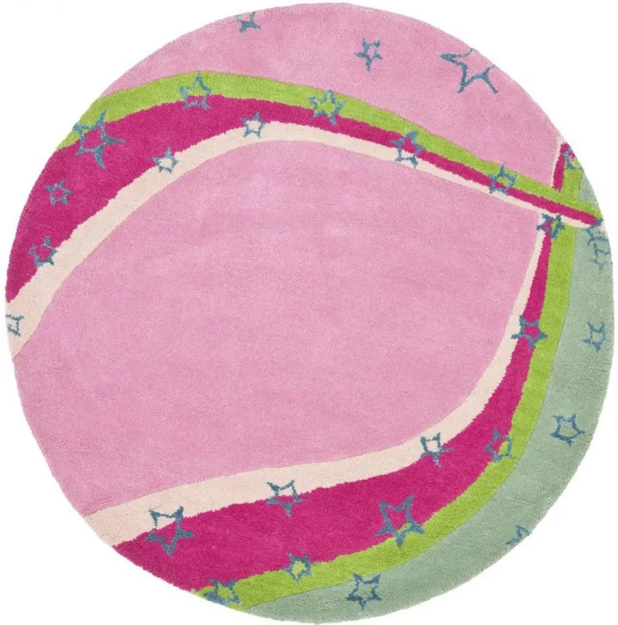 Oroma Kid's Rug in Green/Pink by Safavieh