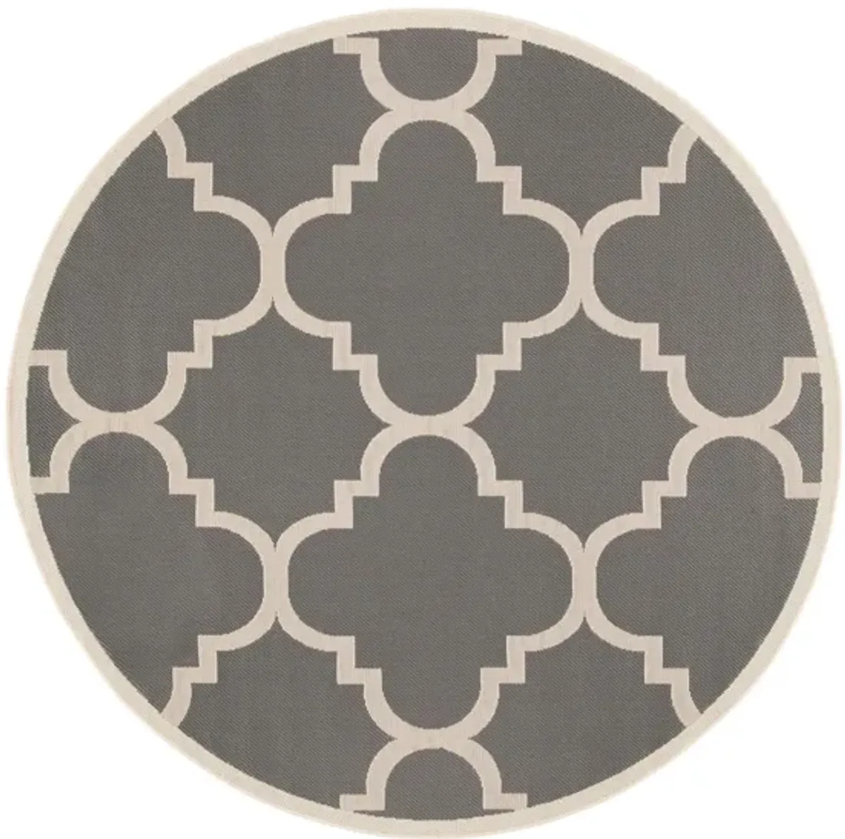 Courtyard Morocco Indoor/Outdoor Area Rug Round in Gray & Beige by Safavieh