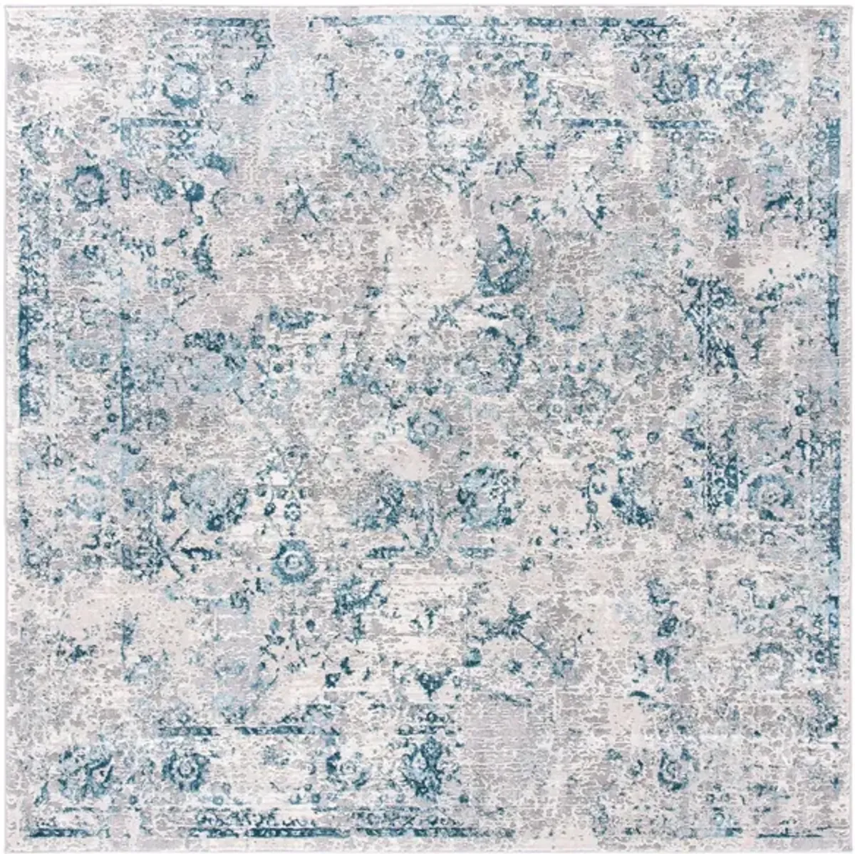 Fernando Square Area Rug in Gray; Blue by Safavieh