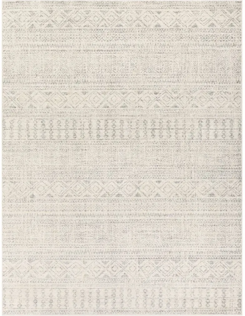Elaziz Area Rug in Medium Gray, Light Gray, White by Surya