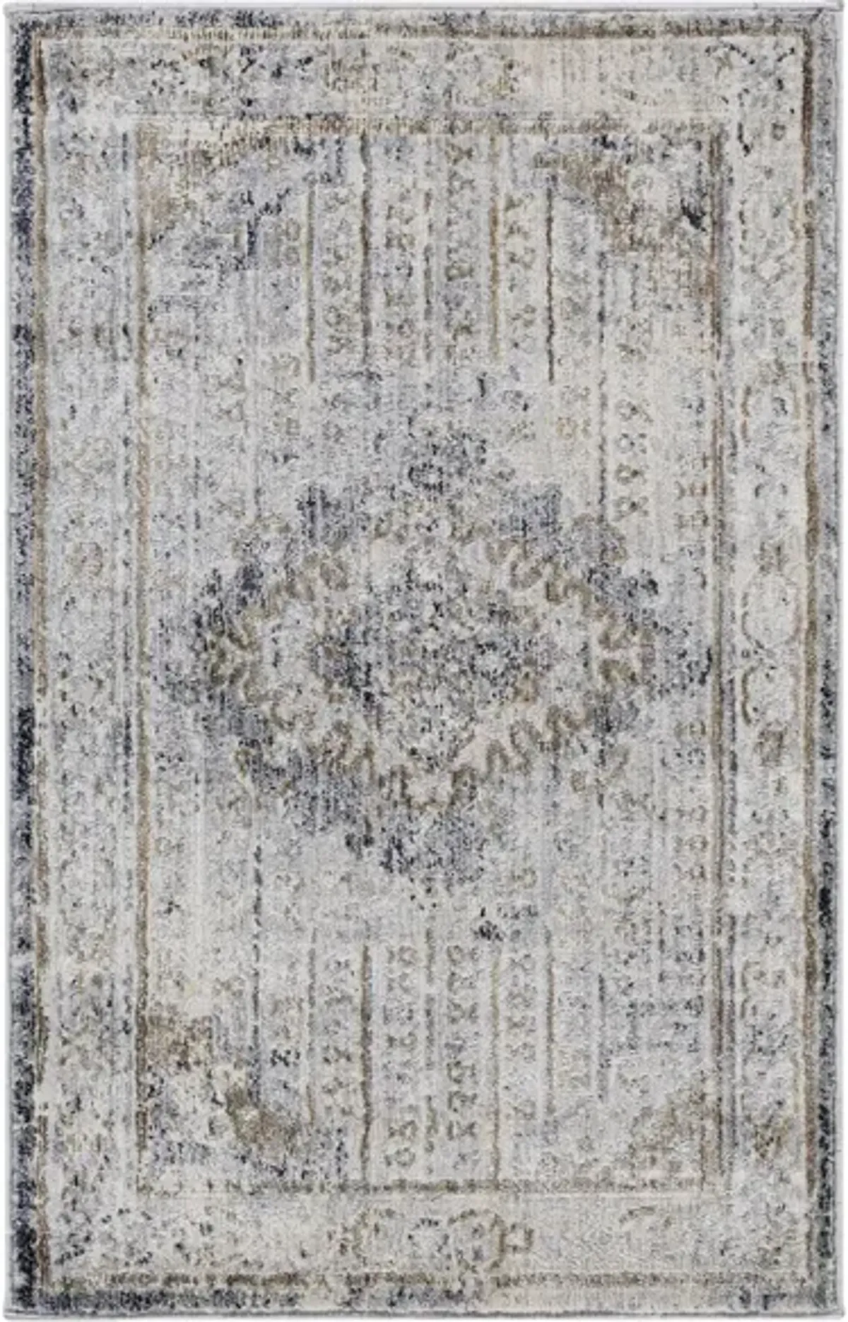 Liverpool Rug in Charcoal, Medium Gray, Silver Gray, White, Ivory, Camel by Surya