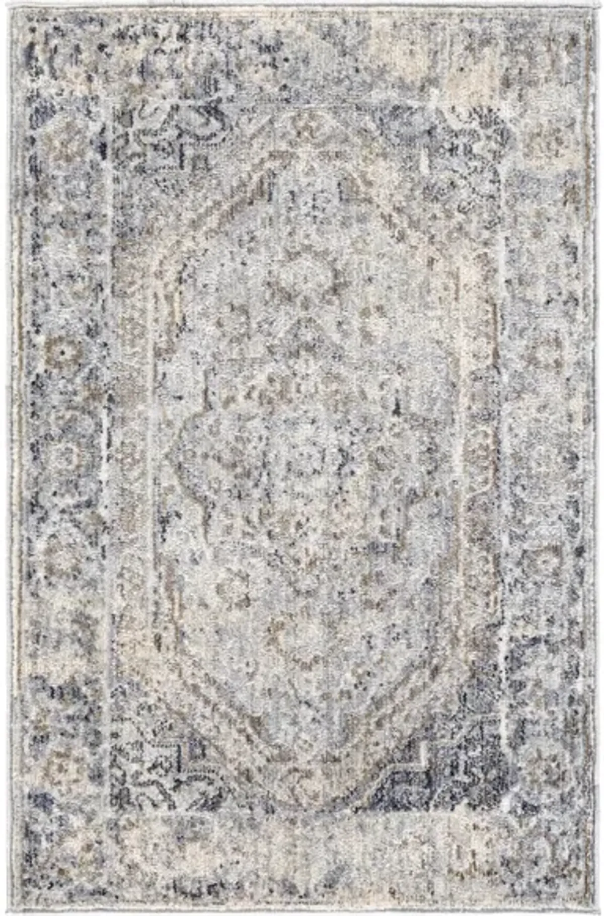 Liverpool Rug in Charcoal, Medium Gray, Silver Gray, White, Ivory, Camel by Surya