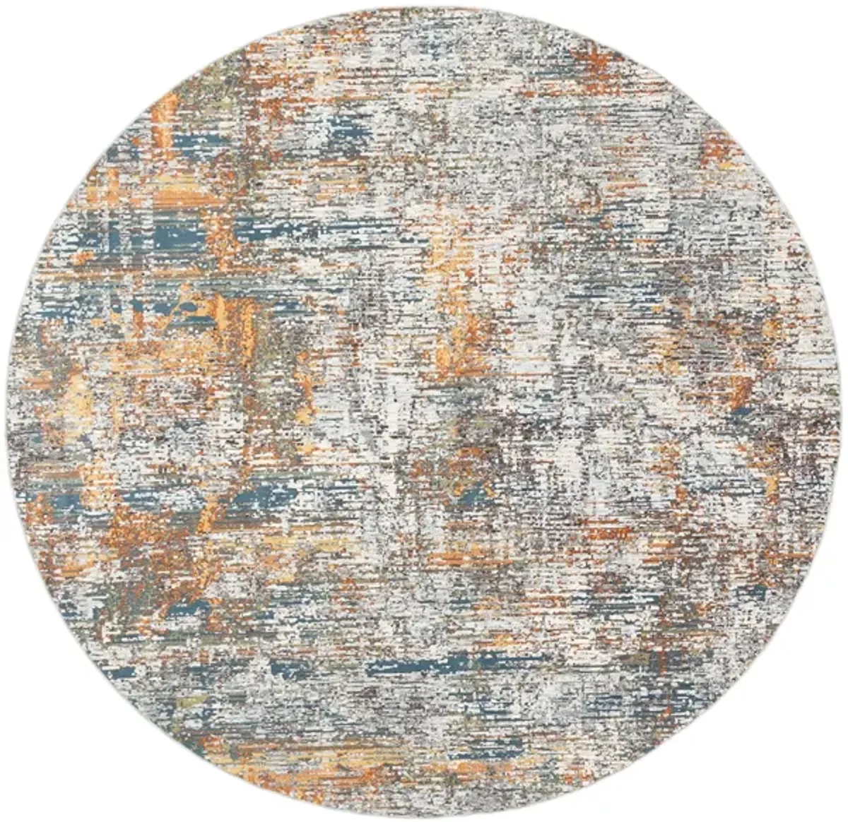 Presidential Santa Fe Rug in Bright Blue, Burnt Orange, Peach, Pale Blue, Medium Gray, Charcoal, Ivory, Butter, Lime by Surya