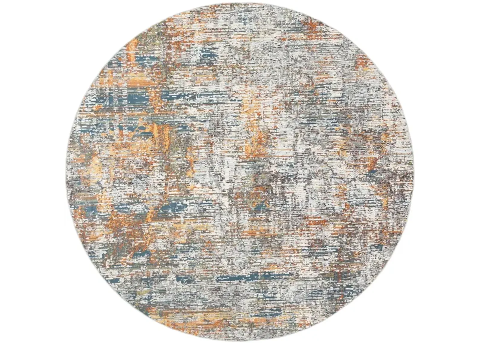 Presidential Santa Fe Rug in Bright Blue, Burnt Orange, Peach, Pale Blue, Medium Gray, Charcoal, Ivory, Butter, Lime by Surya