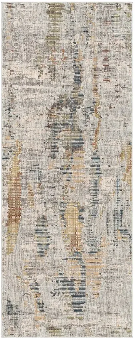 Presidential Mirage Rug in Lime, Peach, Burnt Orange, Pale Blue, Bright Blue, Ivory, Butter, Medium Gray, Charcoal by Surya