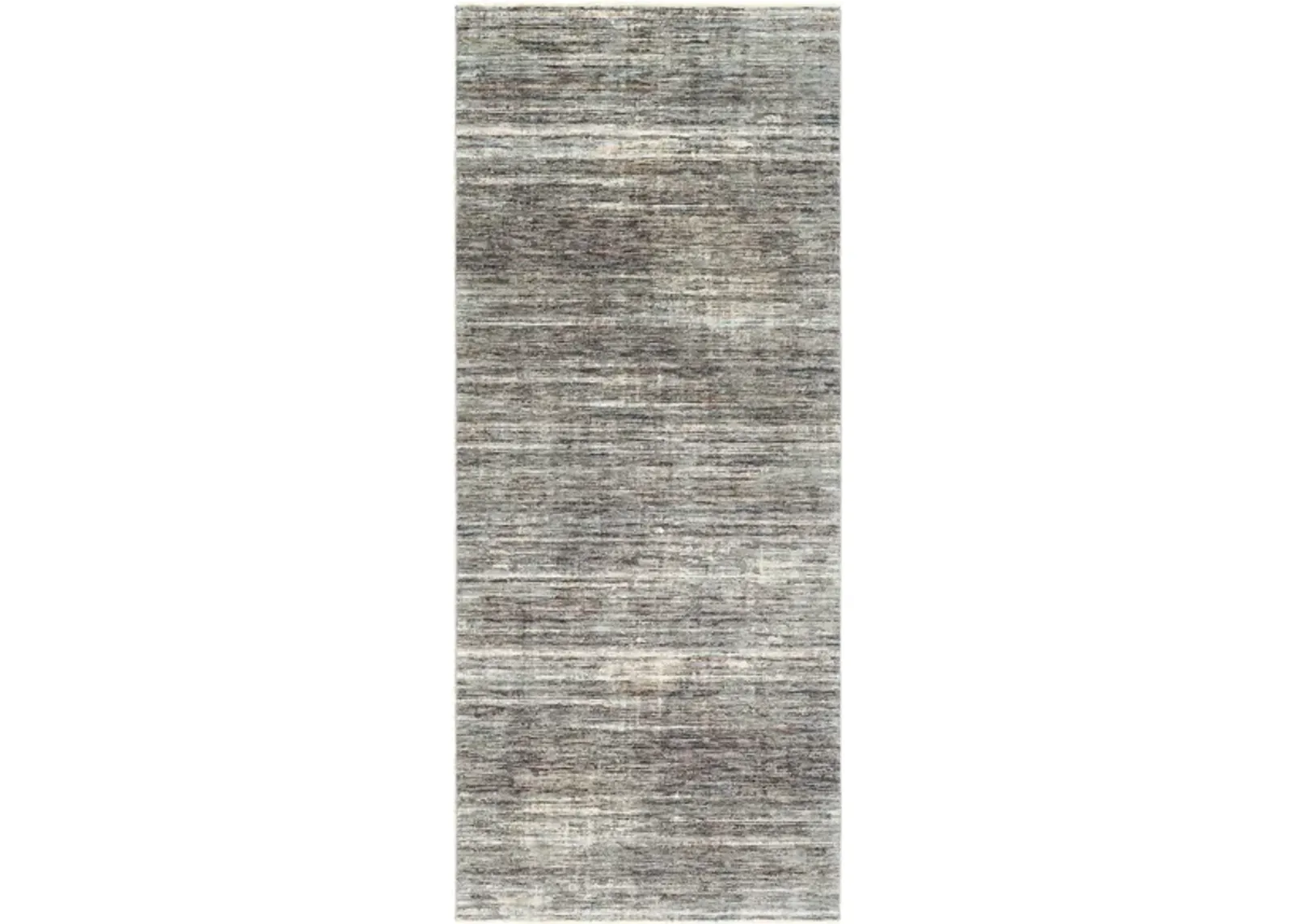 Presidential Banded Rug in Medium Gray, Charcoal, Ivory, Butter, Pale Blue, Bright Blue, Lime, Peach, Burnt Orange by Surya