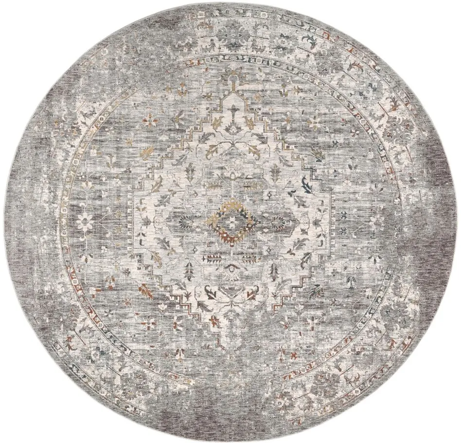 Presidential Moonstone Rug in Medium Gray, Charcoal, Ivory, Butter, Pale Blue, Bright Blue, Lime, Peach, Burnt Orange by Surya