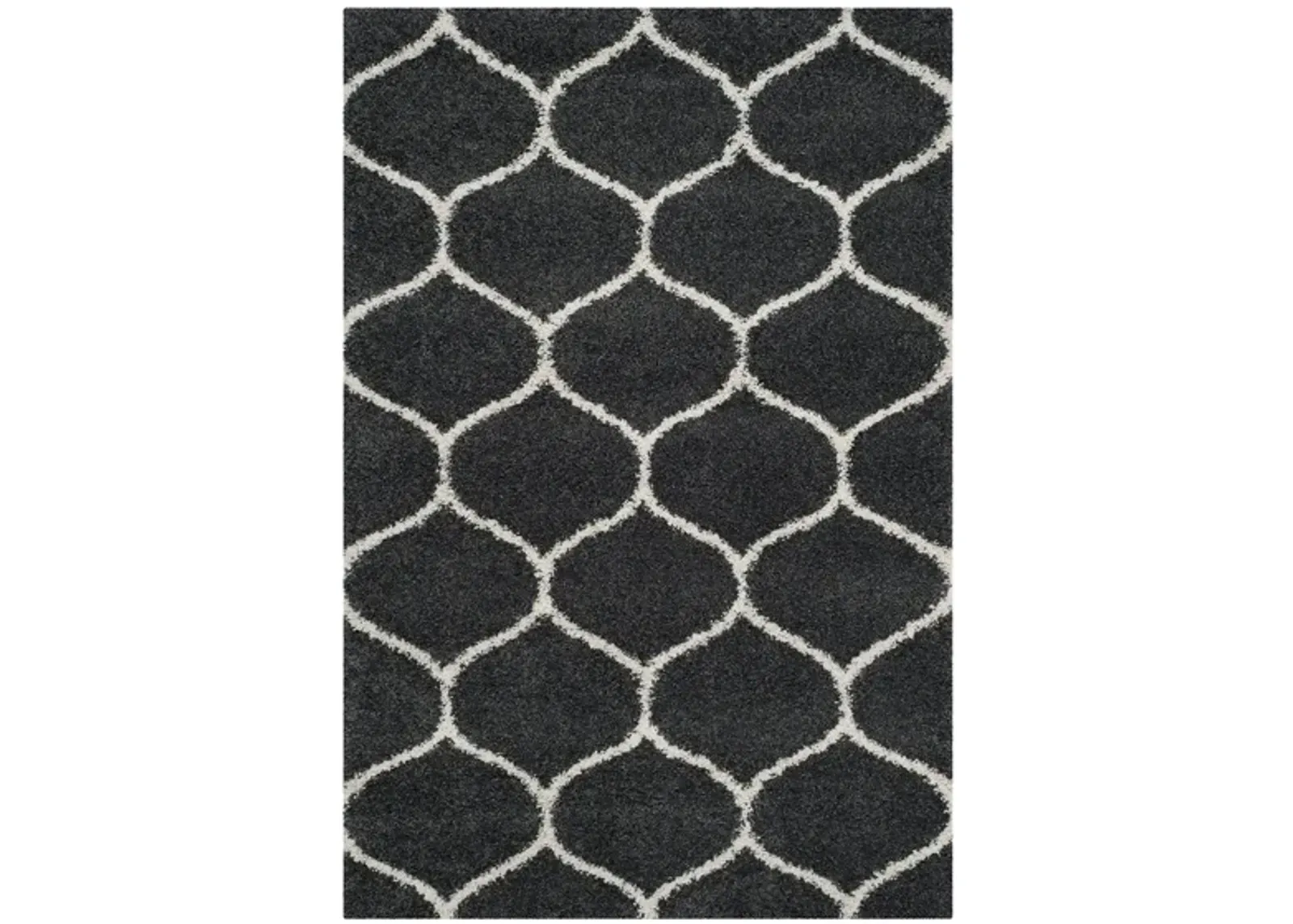 Hudson Shag Area Rug in DarkGrey/Ivory by Safavieh