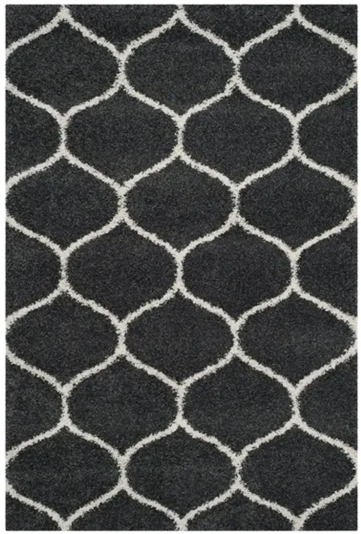 Hudson Shag Area Rug in DarkGrey/Ivory by Safavieh