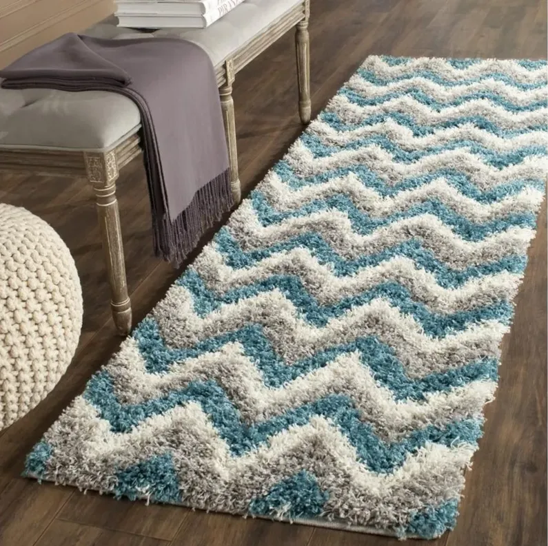 Mikaelson Shag Rug in Blue by Safavieh