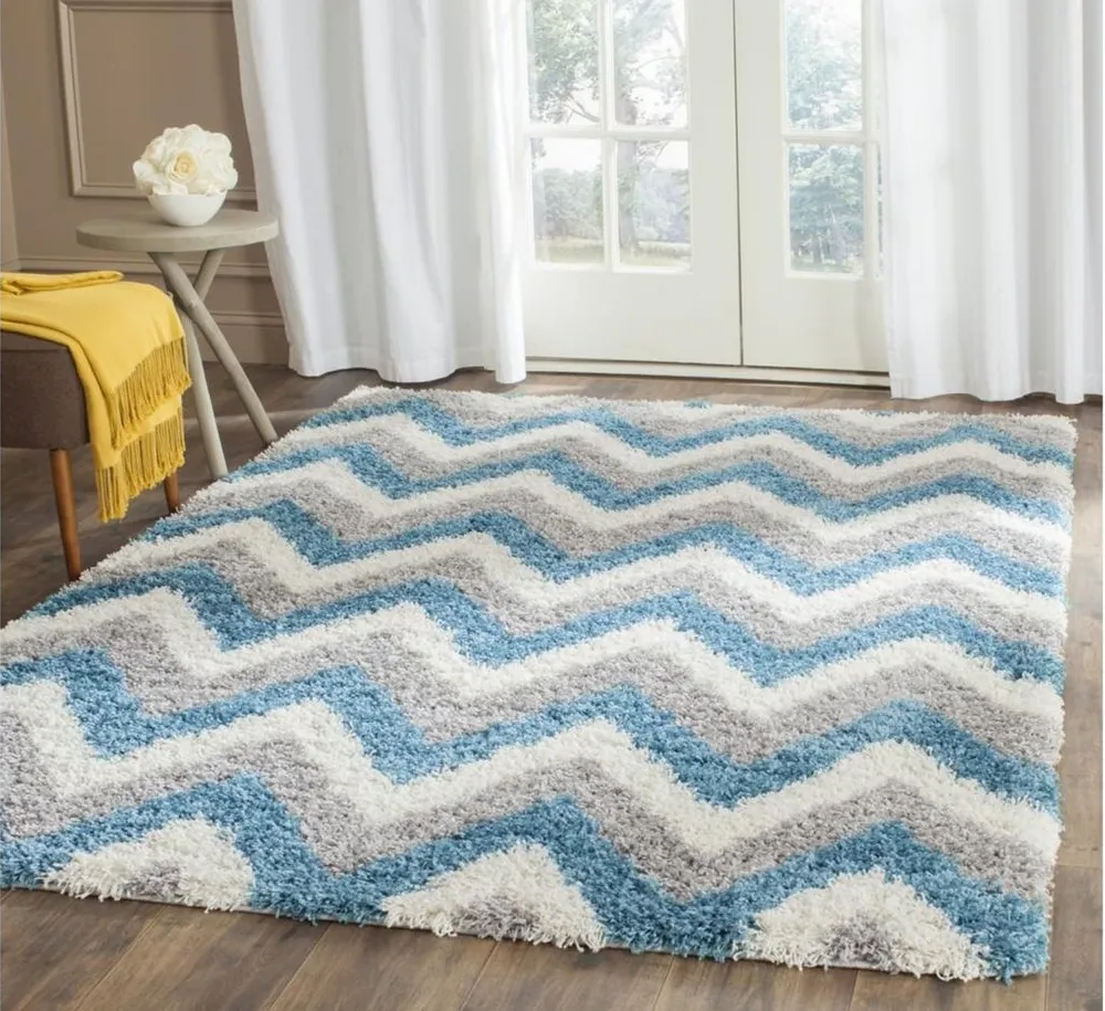 Mikaelson Shag Rug in Blue by Safavieh