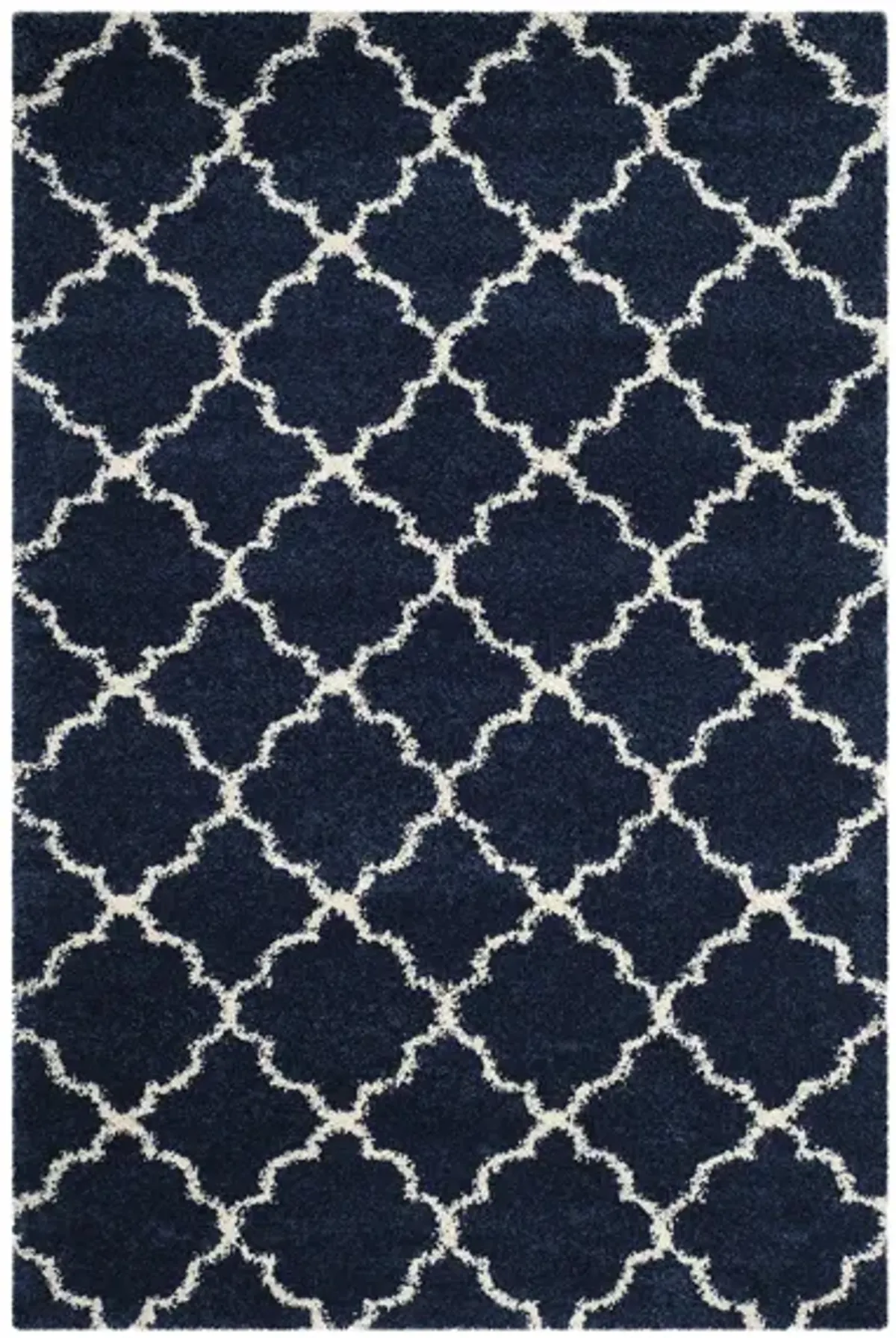 Hudson Shag Area Rug in Navy/Ivory by Safavieh