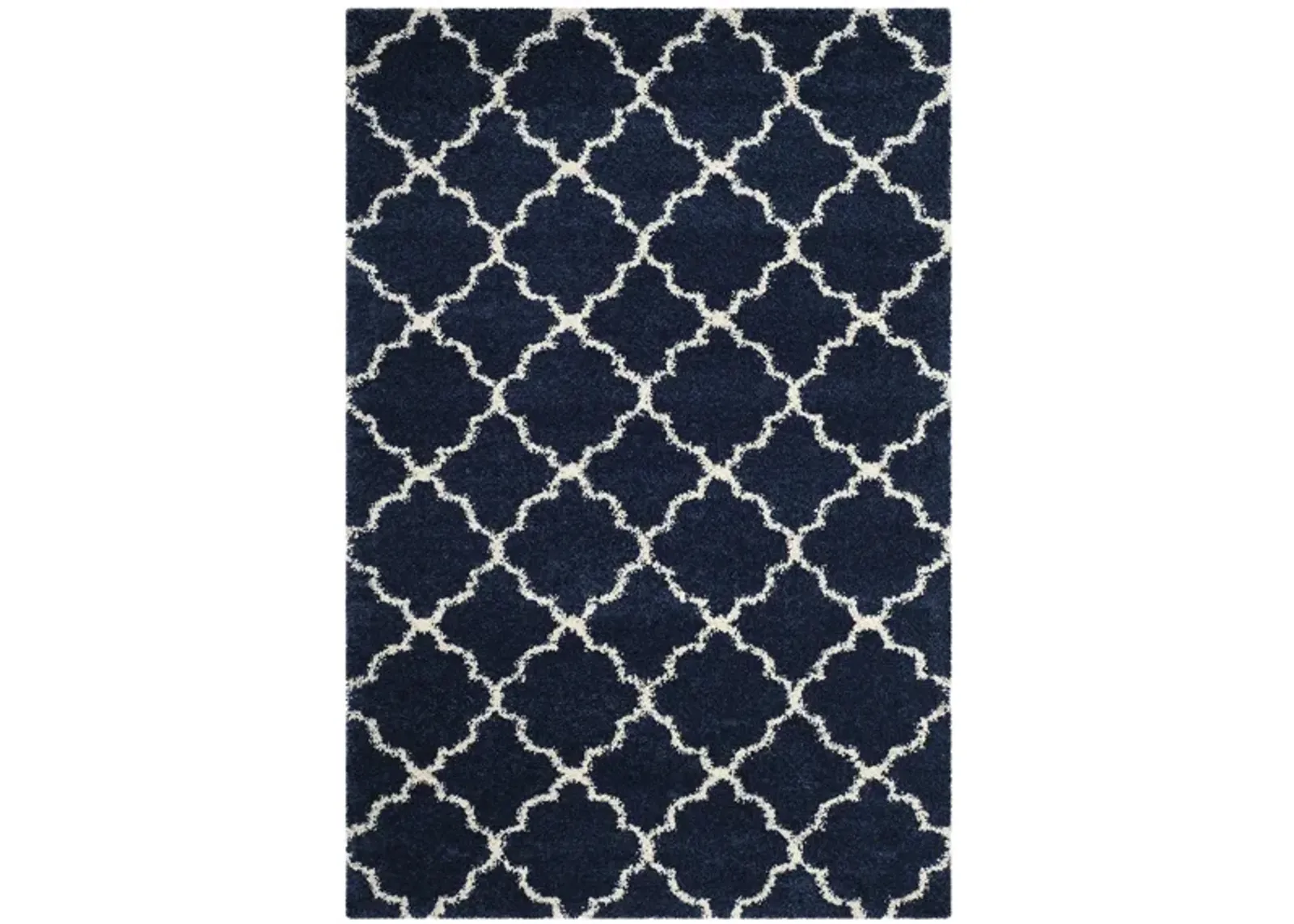 Hudson Shag Area Rug in Navy/Ivory by Safavieh