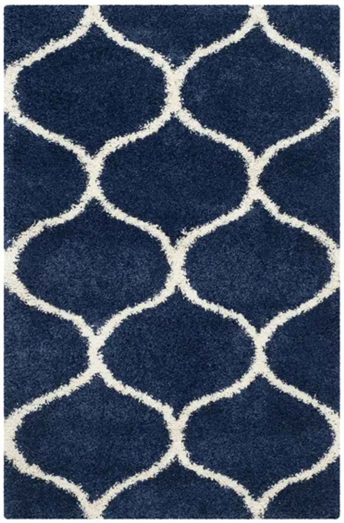 Hudson Shag Area Rug in Navy/Ivory by Safavieh