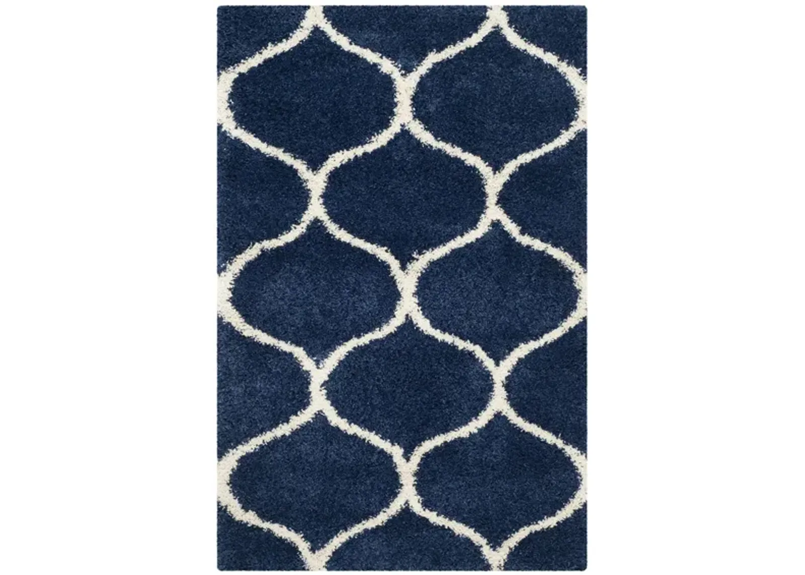 Hudson Shag Area Rug in Navy/Ivory by Safavieh