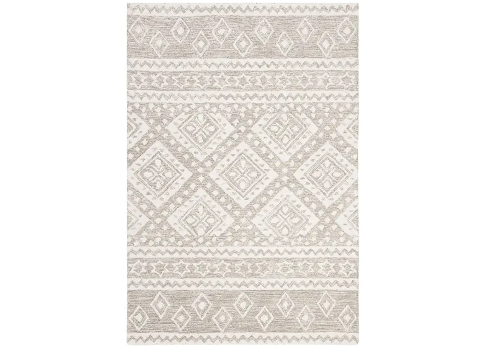 Miyamoto Runner Rug in Dark Gray & Ivory by Safavieh