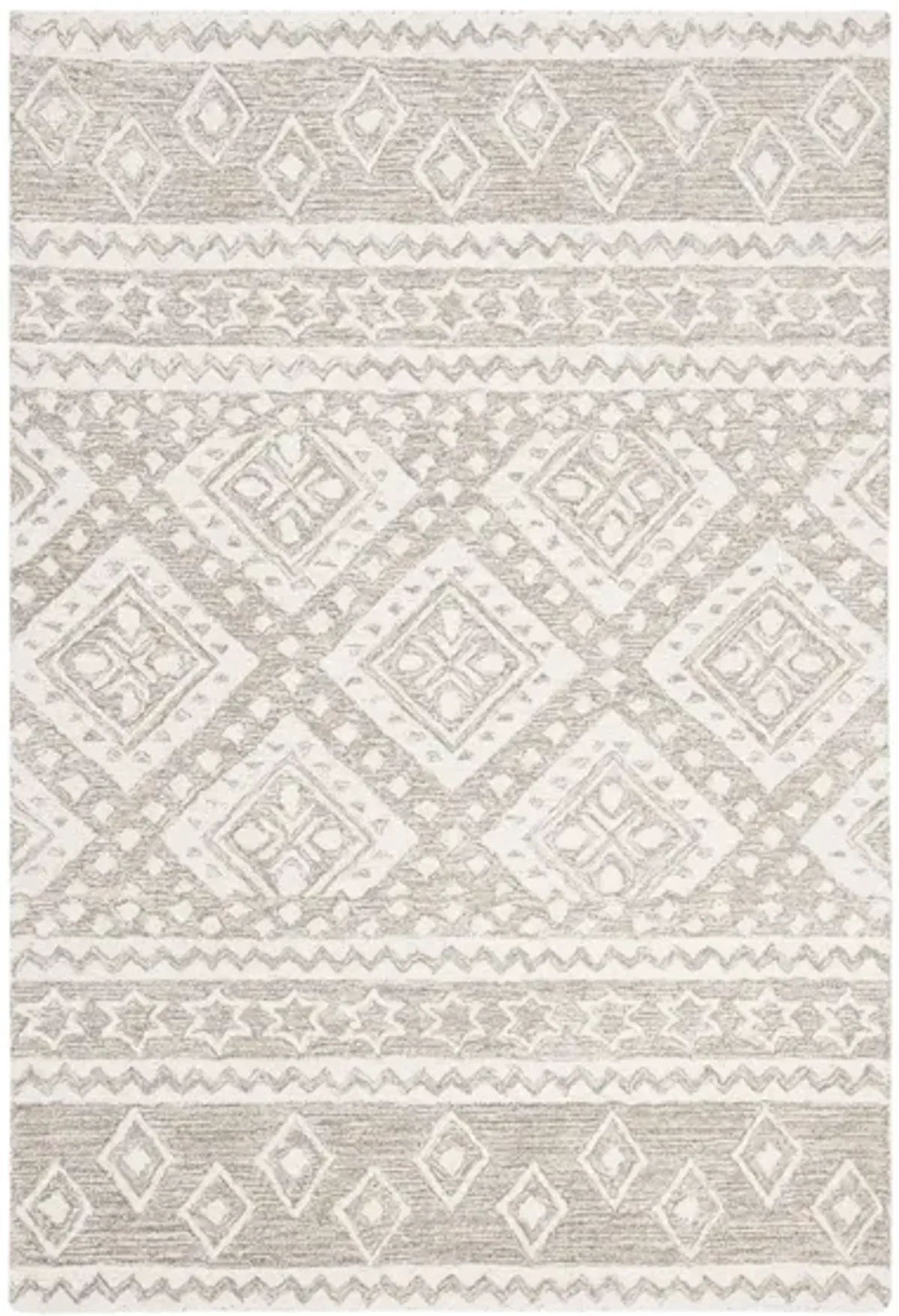 Miyamoto Runner Rug in Dark Gray & Ivory by Safavieh