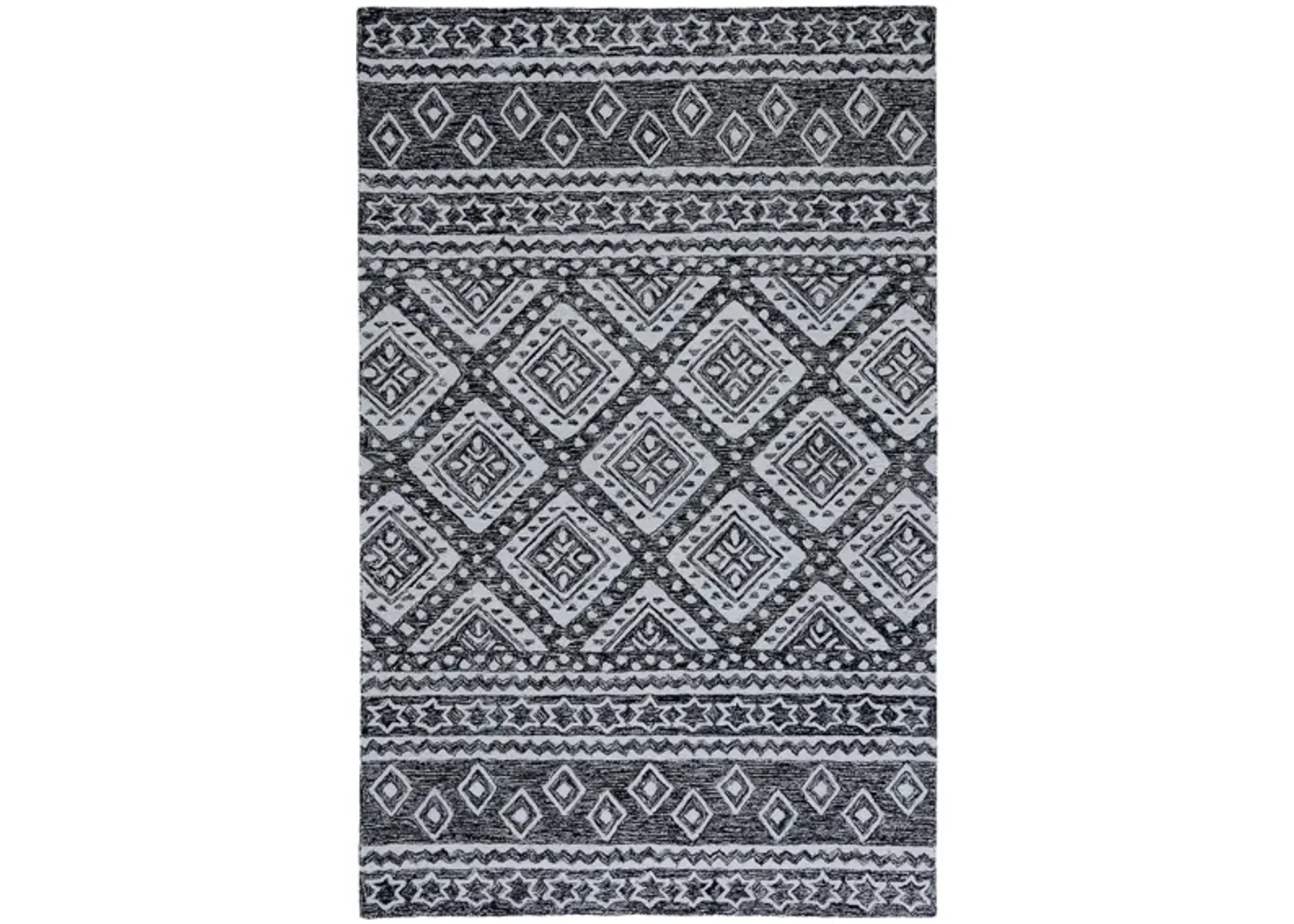 Miyamoto Area Rug in Black & Ivory by Safavieh