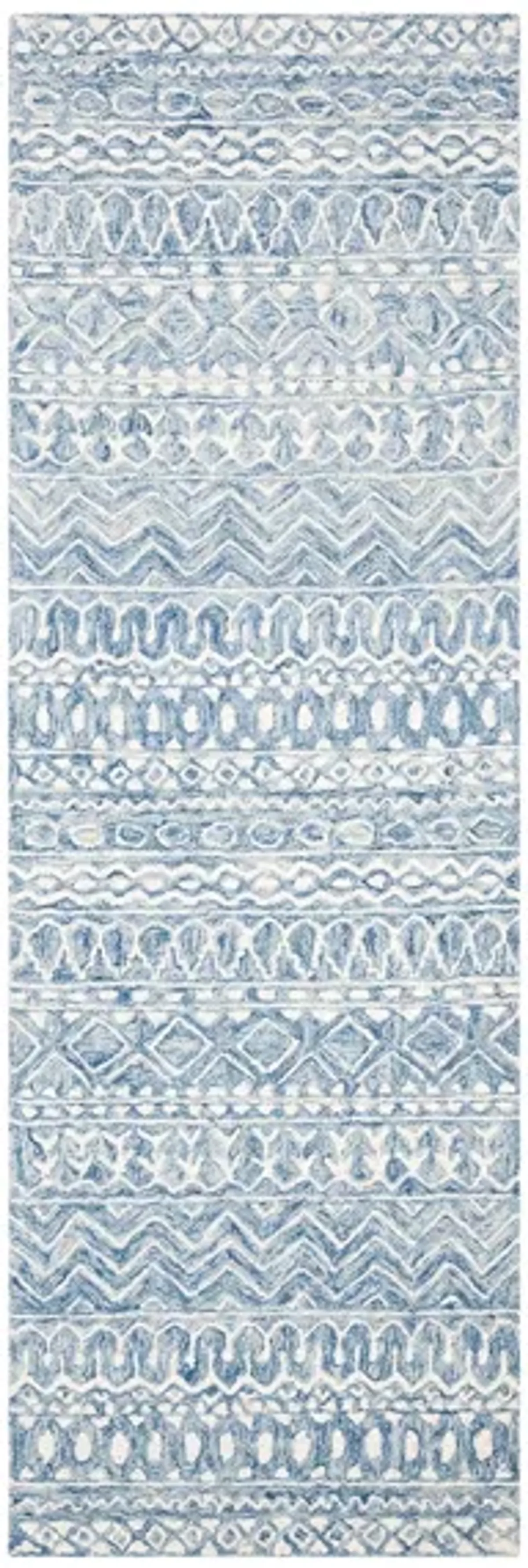 Kazuma Runner Rug in Blue & Ivory by Safavieh