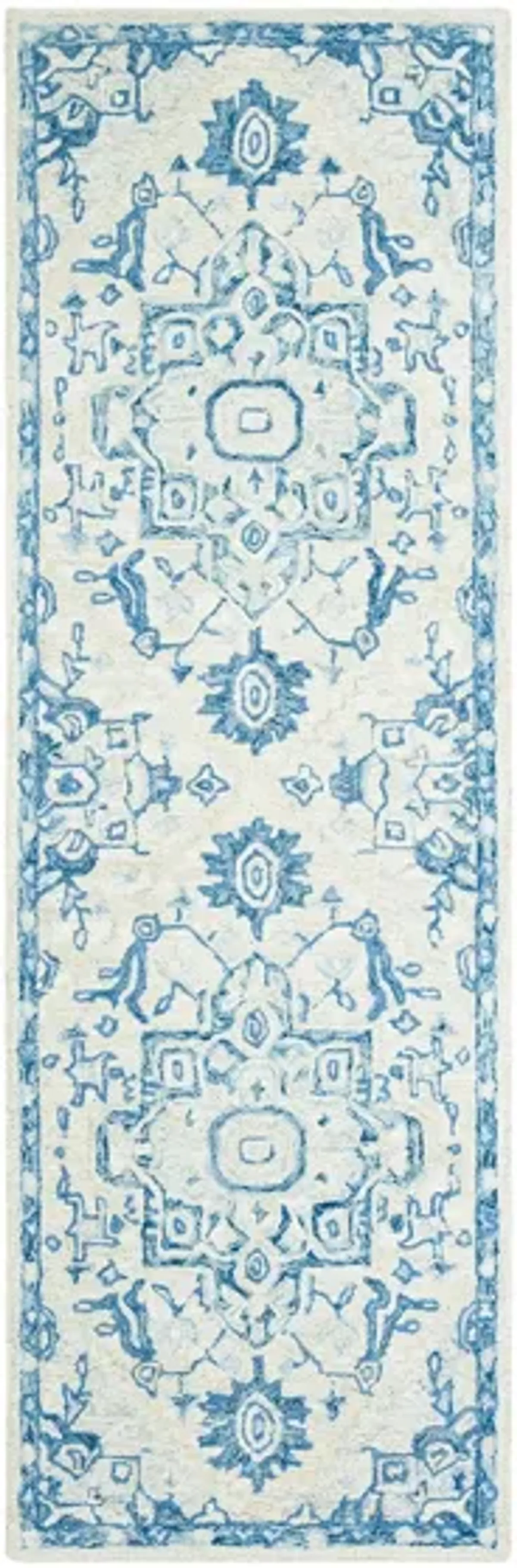 McGrath Runner Rug in Ivory & Blue by Safavieh