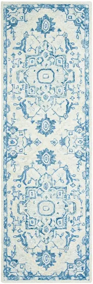 McGrath Runner Rug in Ivory & Blue by Safavieh