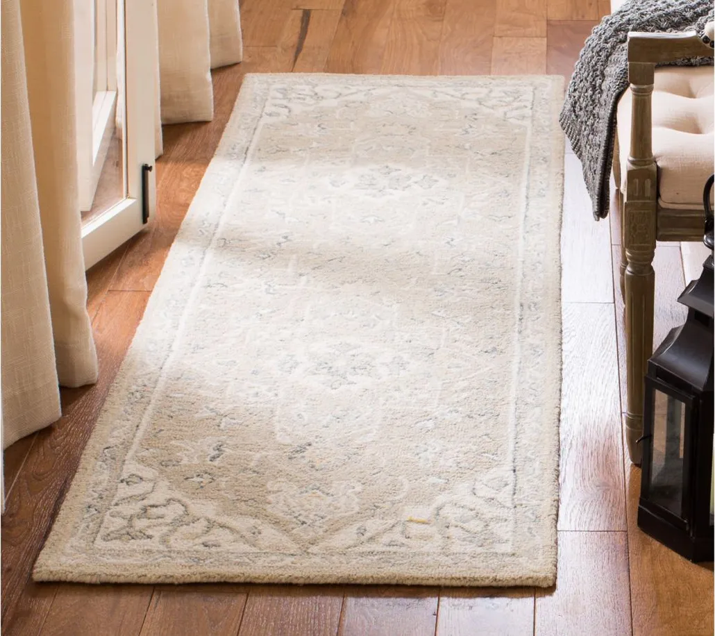 Turbo Runner Rug in Light Gray & Ivory by Safavieh