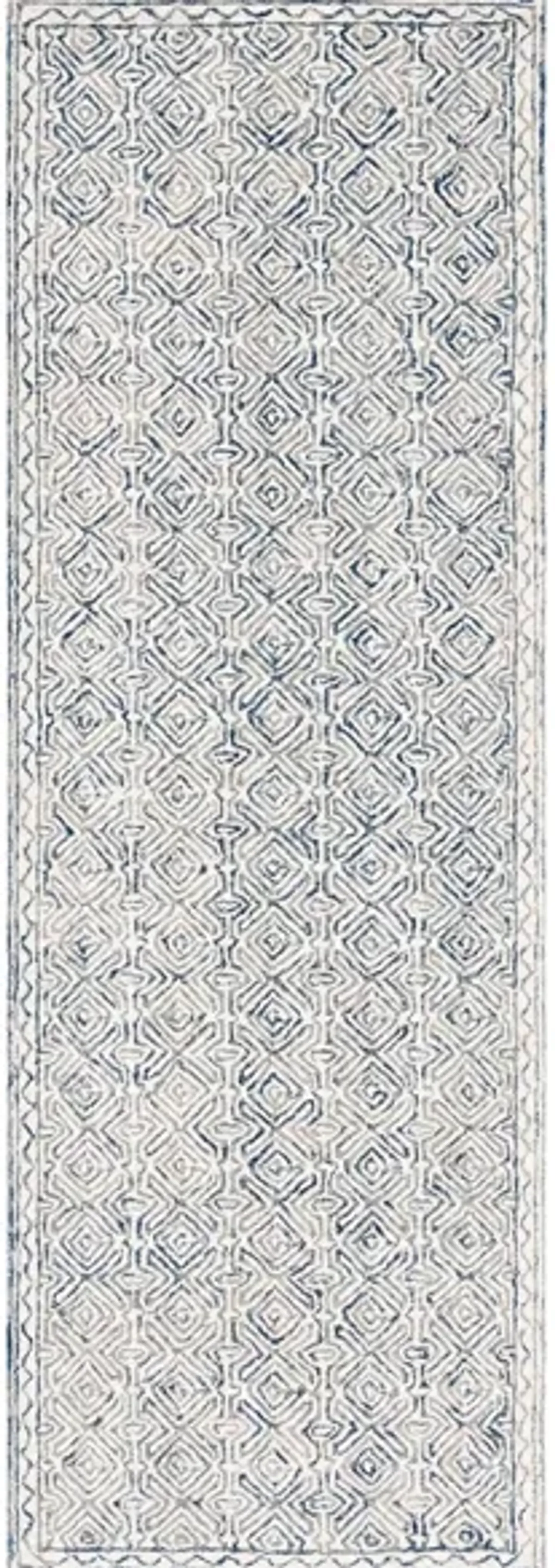 Silverstein Runner Rug in Navy & Cream by Safavieh