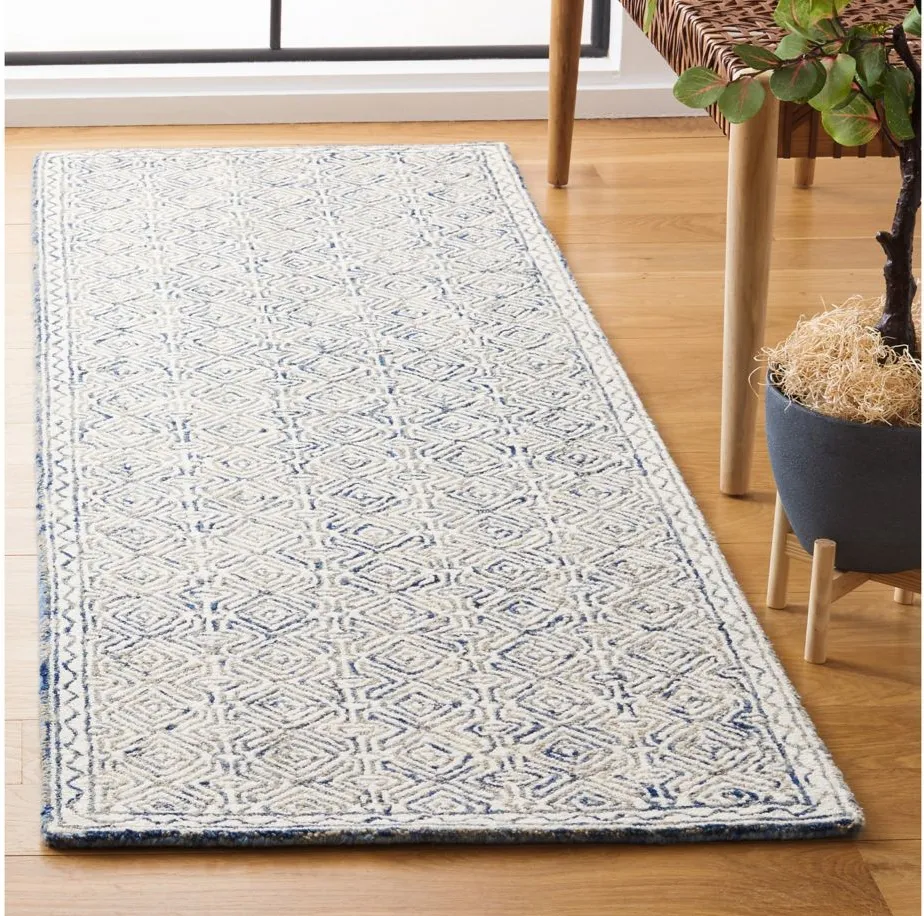 Silverstein Runner Rug in Navy & Cream by Safavieh