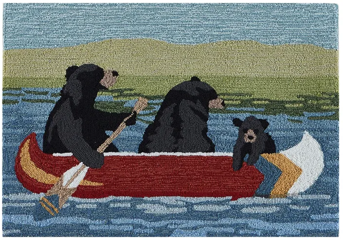 Liora Manne "Are We Bear Yet?" Front Porch Rug in Lake by Trans-Ocean Import Co Inc