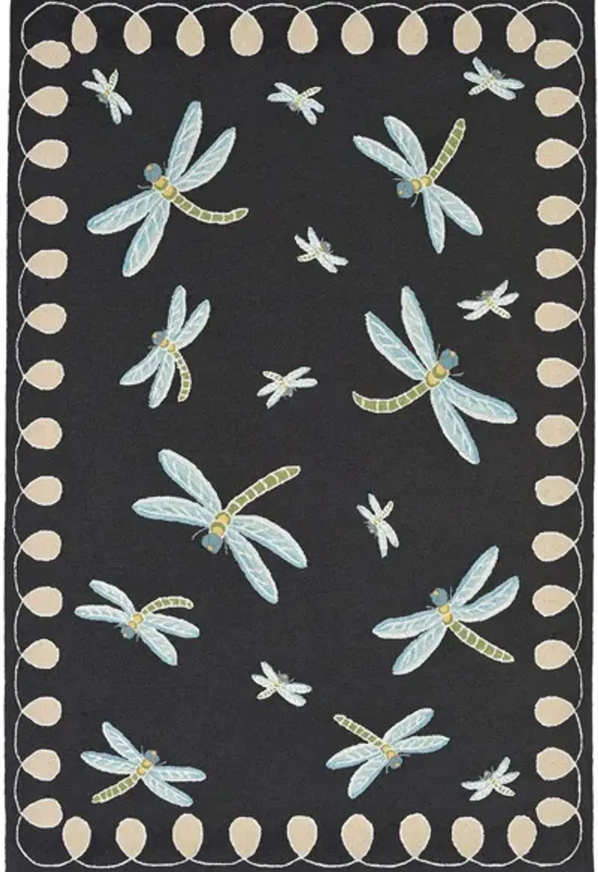 Liora Manne Dragonfly Front Porch Rug in Midnight by Trans-Ocean Import Co Inc