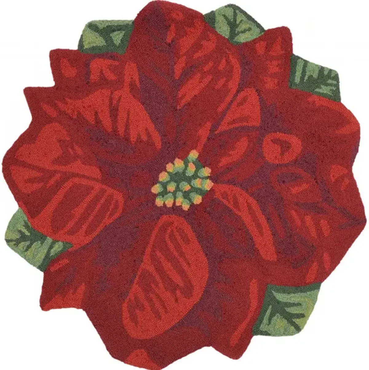 Liora Manne Poinsettia Front Porch Rug in Red by Trans-Ocean Import Co Inc