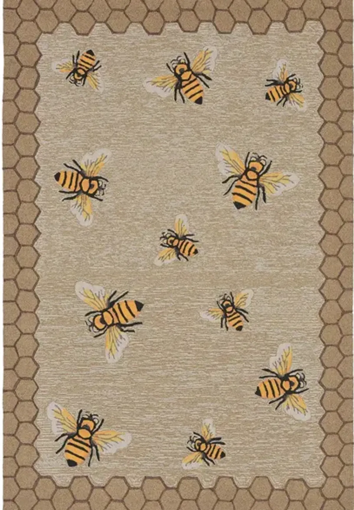 Liora Manne Honeycomb Bee Front Porch Rug in Natural by Trans-Ocean Import Co Inc