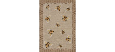 Liora Manne Honeycomb Bee Front Porch Rug in Natural by Trans-Ocean Import Co Inc