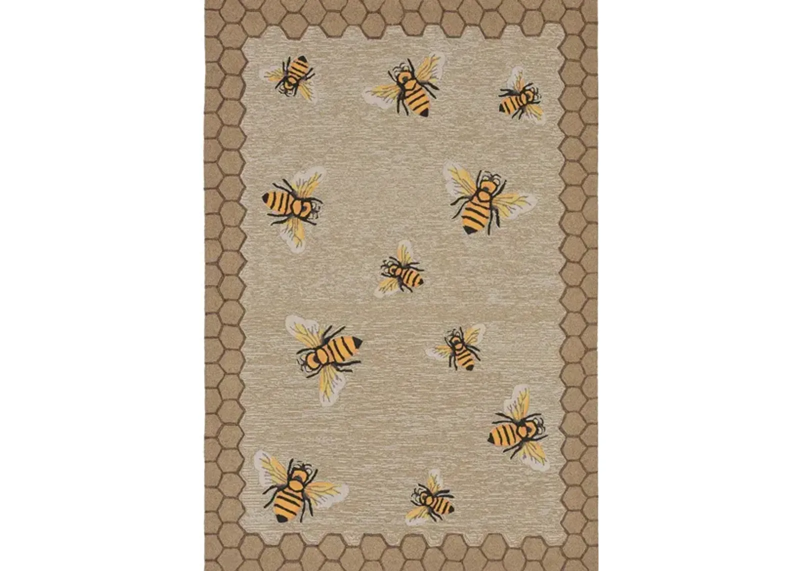 Liora Manne Honeycomb Bee Front Porch Rug in Natural by Trans-Ocean Import Co Inc