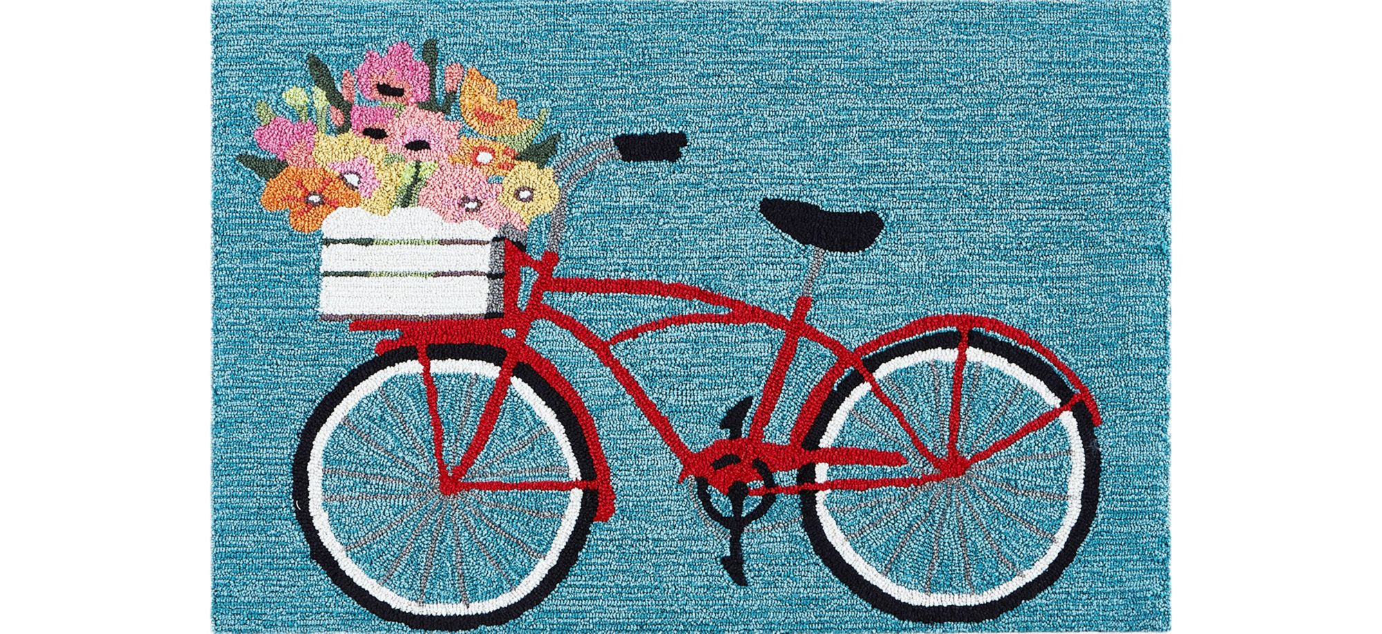 Liora Manne Bike Ride Front Porch Rug in Blue by Trans-Ocean Import Co Inc