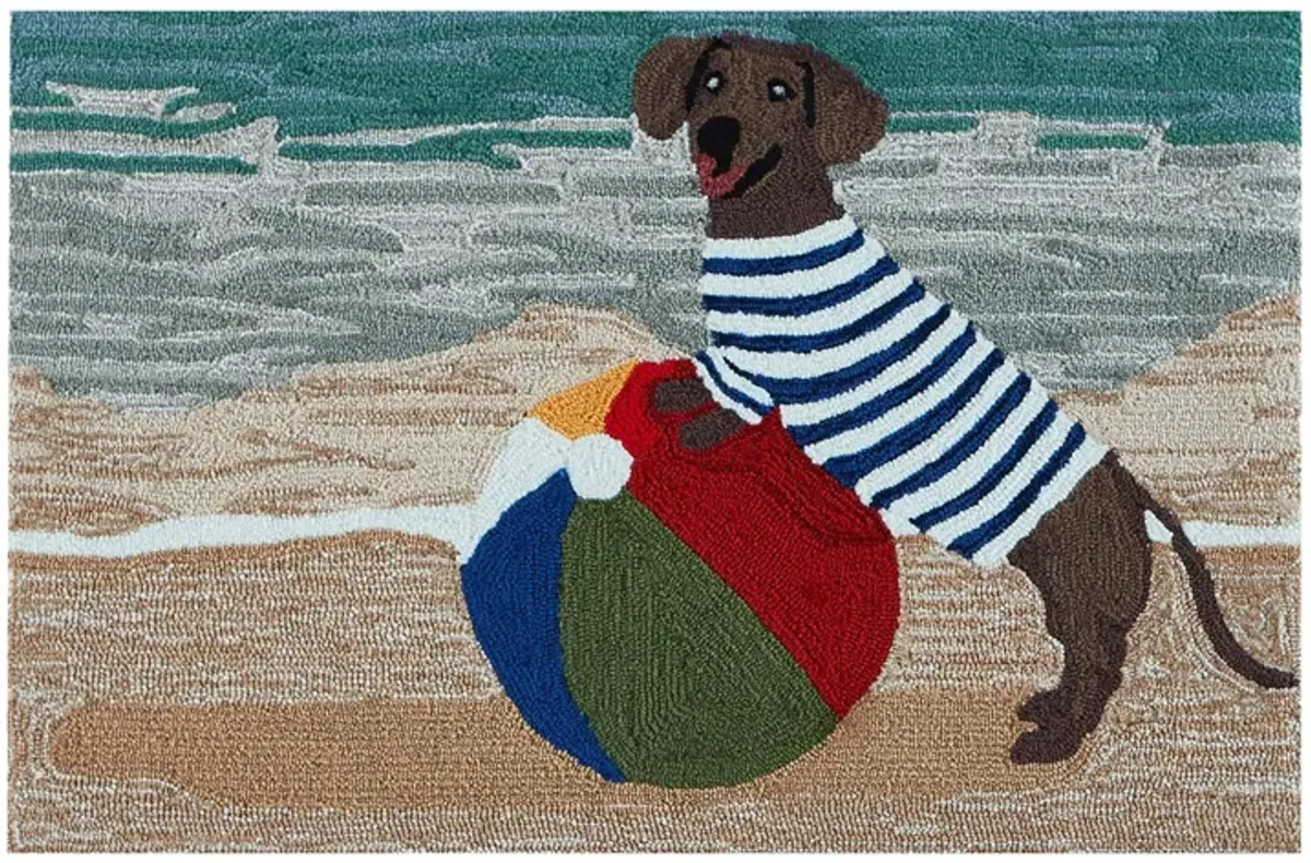 Liora Manne Coastal Dog Front Porch Rug in Ocean by Trans-Ocean Import Co Inc