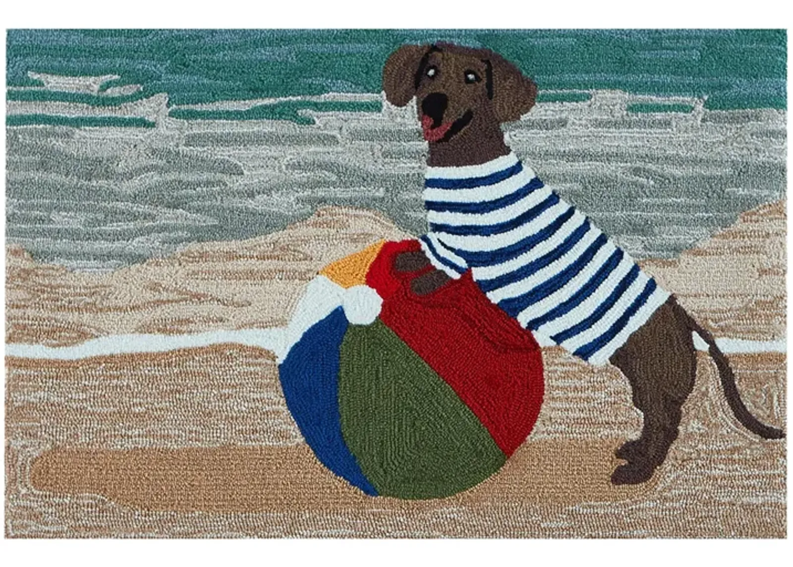 Liora Manne Coastal Dog Front Porch Rug in Ocean by Trans-Ocean Import Co Inc