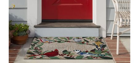 Liora Manne Bird Border Front Porch Rug in Natural by Trans-Ocean Import Co Inc