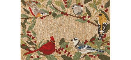 Liora Manne Bird Border Front Porch Rug in Natural by Trans-Ocean Import Co Inc