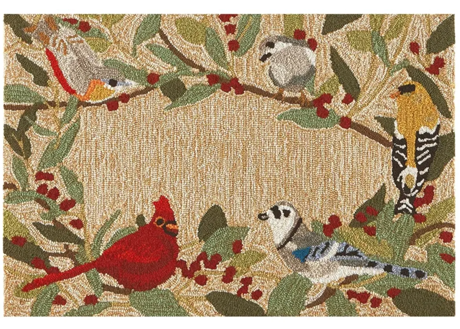 Liora Manne Bird Border Front Porch Rug in Natural by Trans-Ocean Import Co Inc