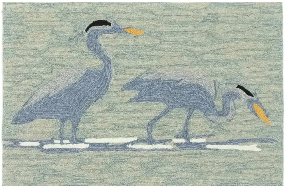 Liora Manne Blue Heron Front Porch Rug in Lake by Trans-Ocean Import Co Inc