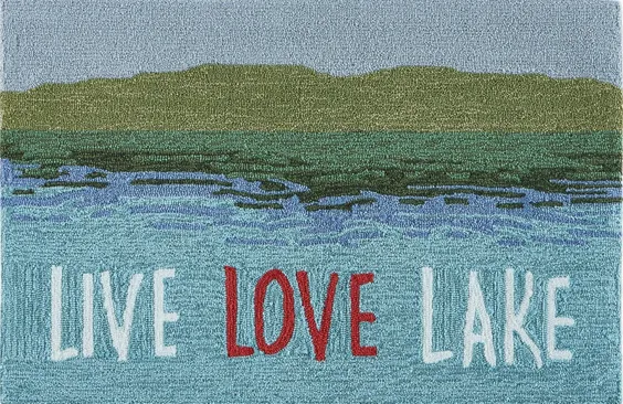 Liora Manne Live Love Lake Front Porch Rug in Water by Trans-Ocean Import Co Inc