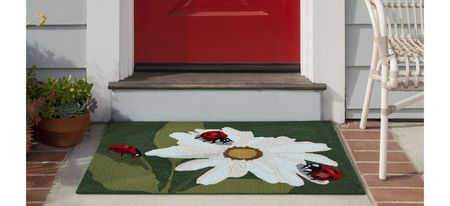 Liora Manne Ladybugs Front Porch Rug in Green by Trans-Ocean Import Co Inc